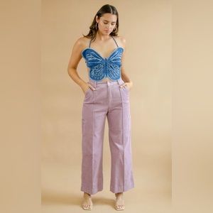 Wide Leg Lavender Pants